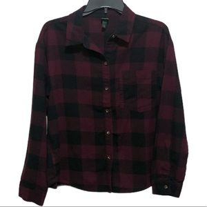 Dark burgundy flannel